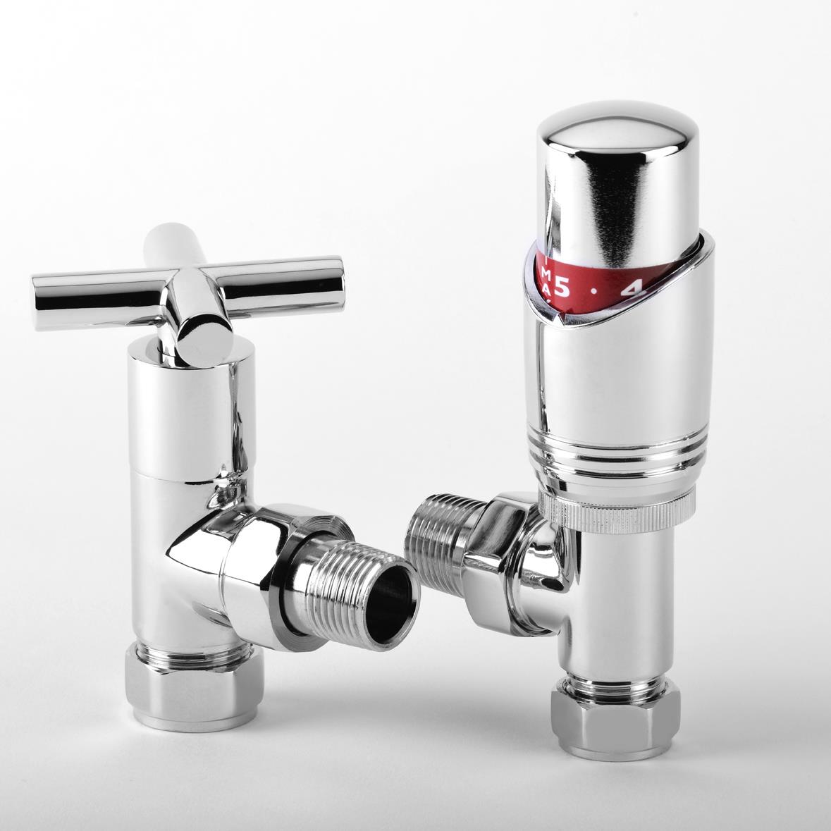 Dallas Angled TRV with Art Deco Valve Heat & Things