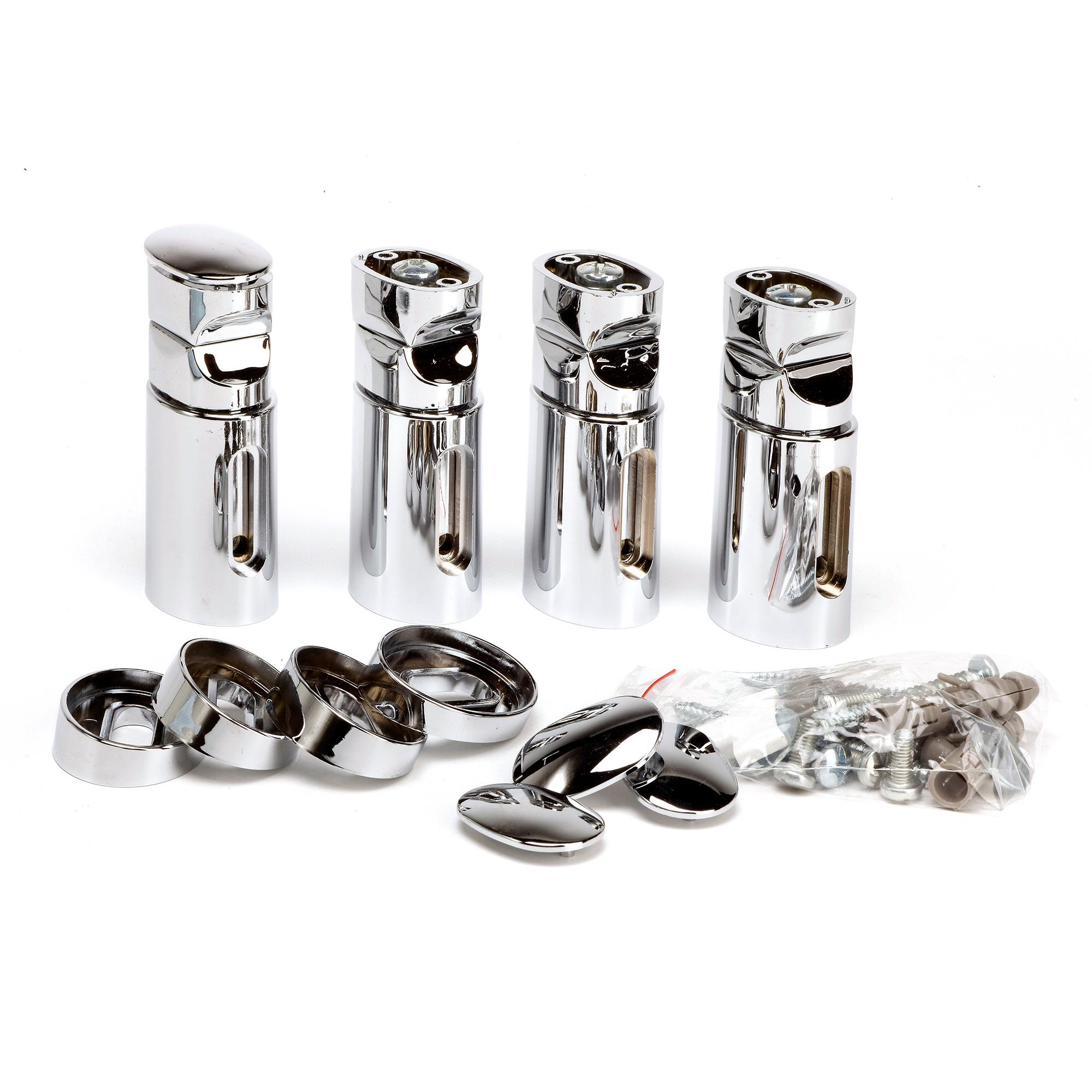 Chrome Towel Rail Bracket Set Heat & Things