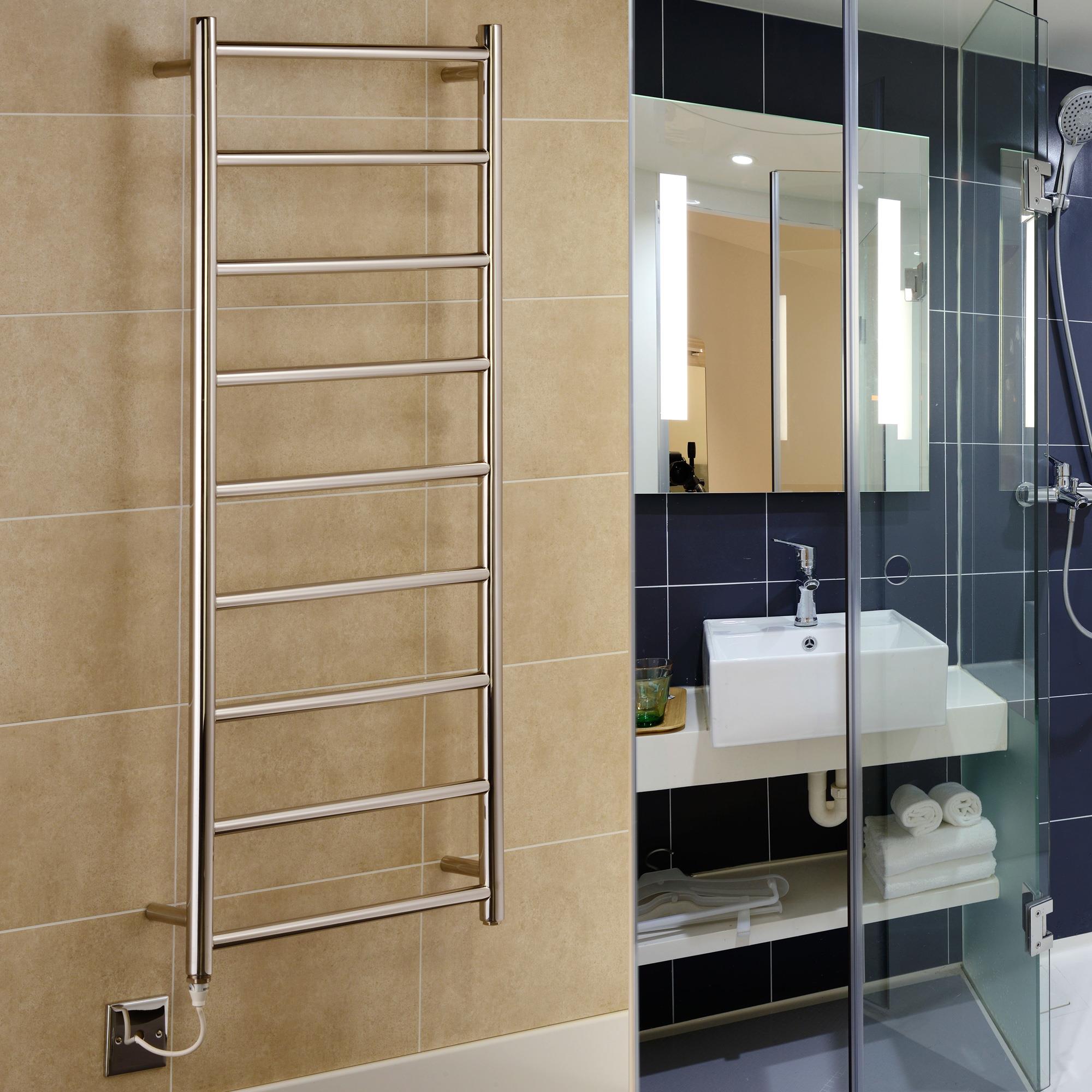 Davos Stainless Steel Electric Heated Towel Rails With Bidex Timer All Sizes 
