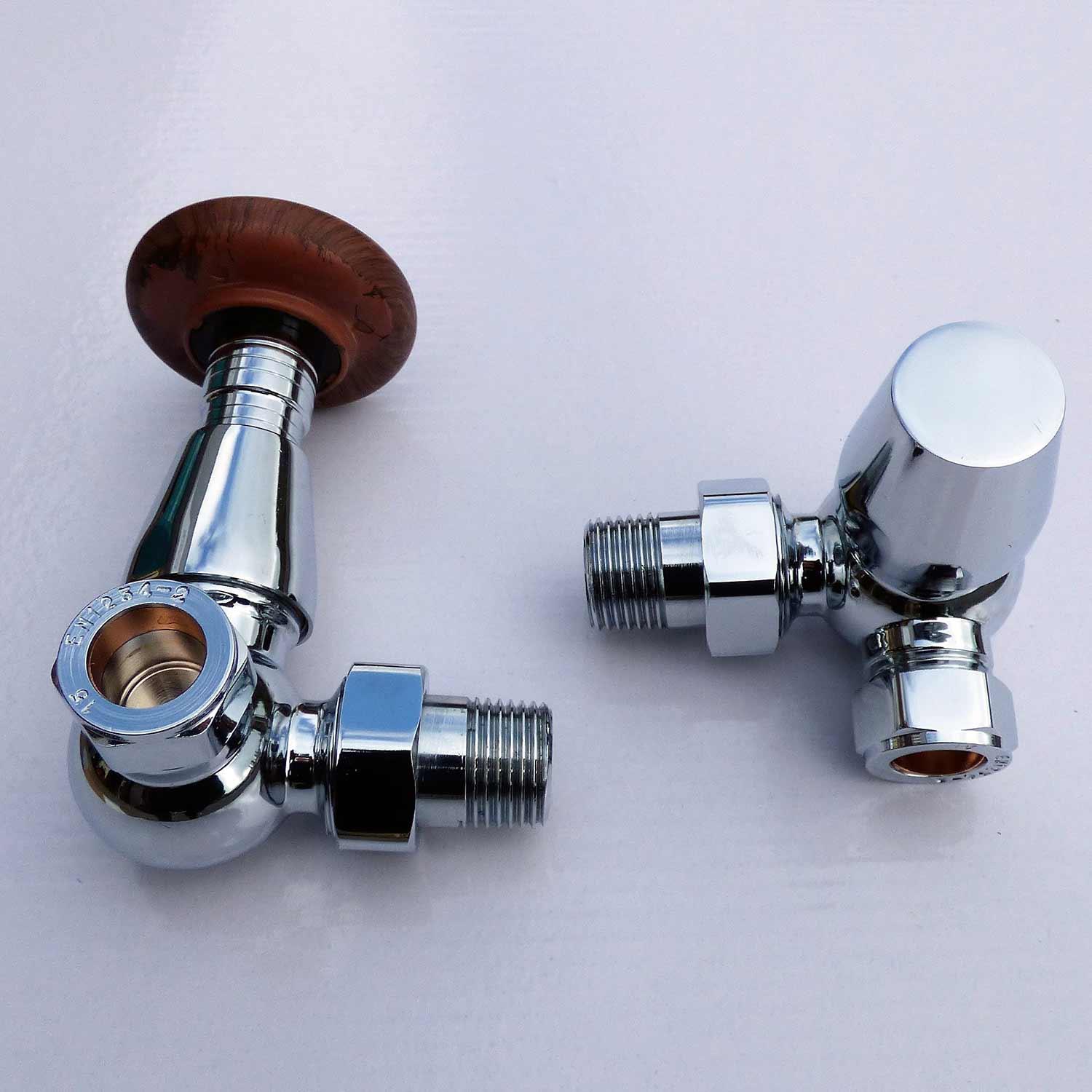 Oxford Traditional Chrome Corner TRV & Lockshield Valve Heat & Things