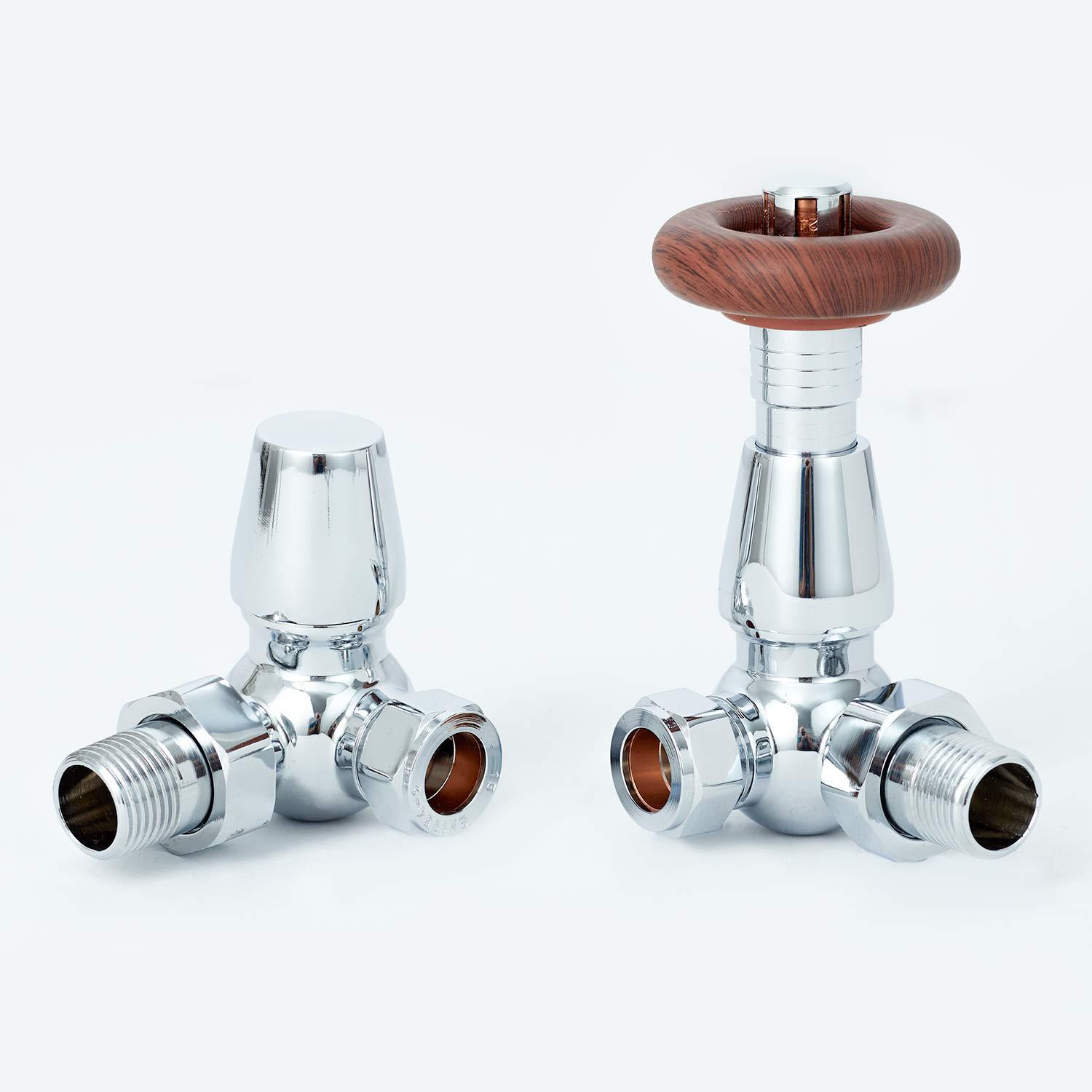 Oxford Traditional Chrome Corner TRV & Lockshield Valve Heat & Things
