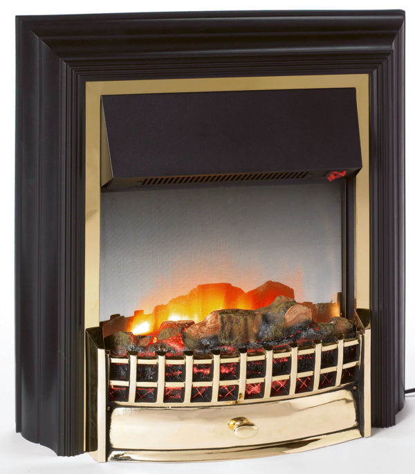 Dimplex Cheriton 2kw Freestanding flame effect Electric Wood Effect Black/Brass