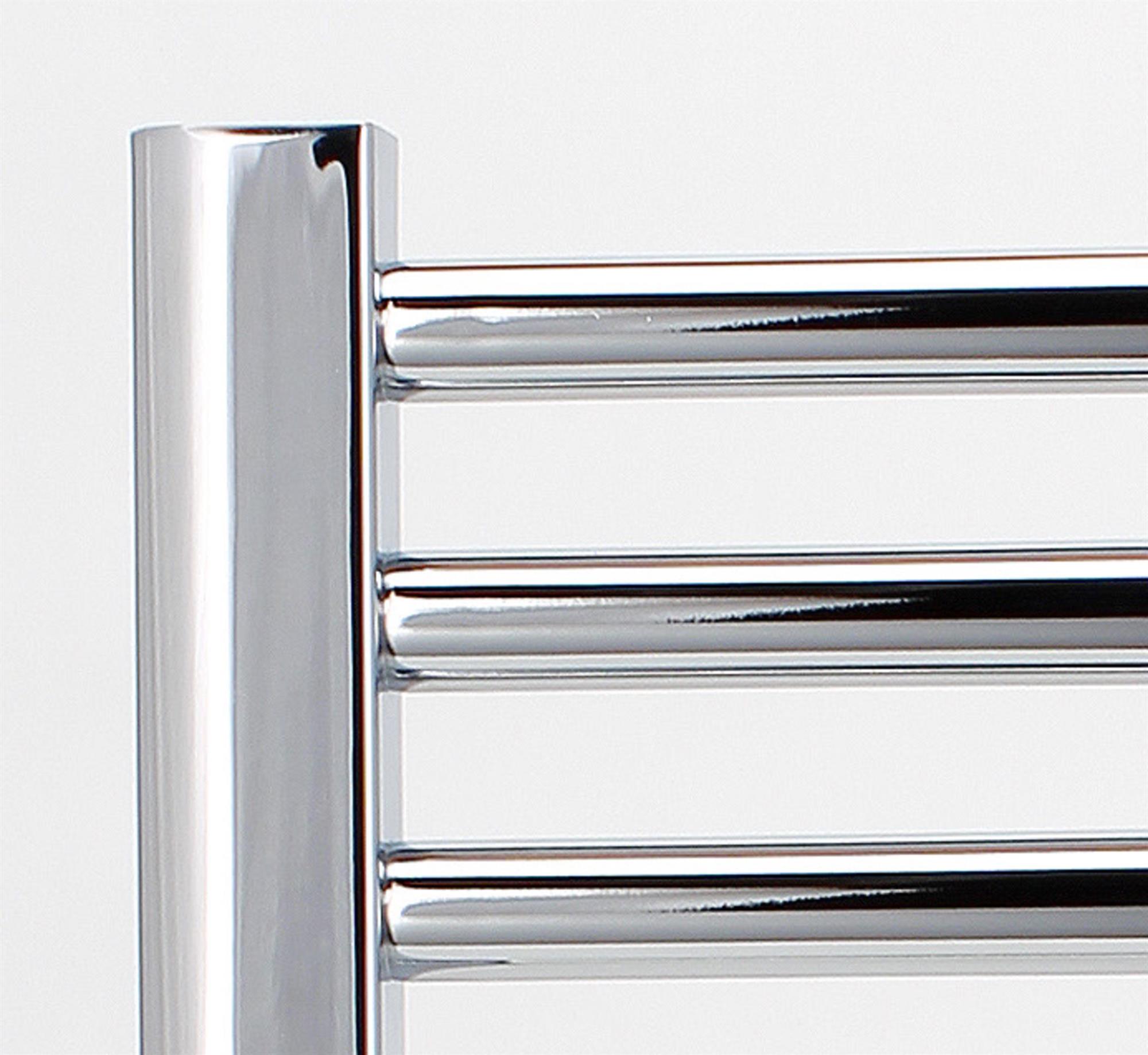 EXTRA HIGH HEAT OUTPUT CHROME CURVED ELECTRIC TOWEL RAIL BATHROOM