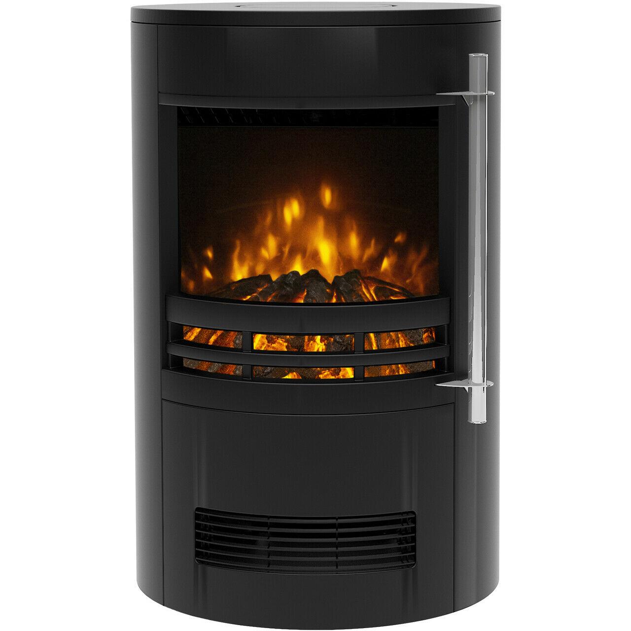 TUNSTALL 2 kw Log Effect Freestanding Electric Fire Black Heat & Things