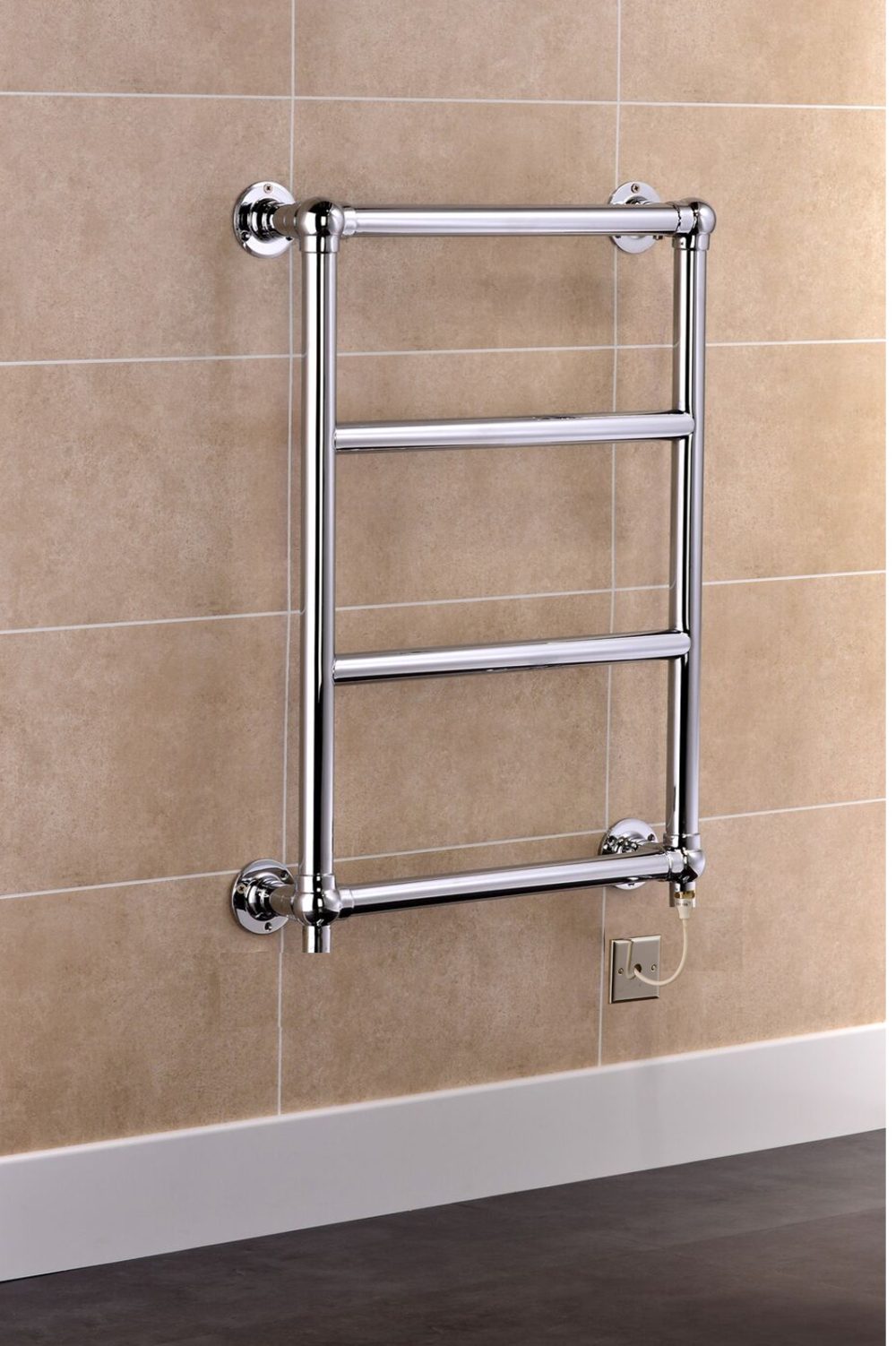 Traditional Electric Ball Jointed Chrome Plated Brass Towel Rail