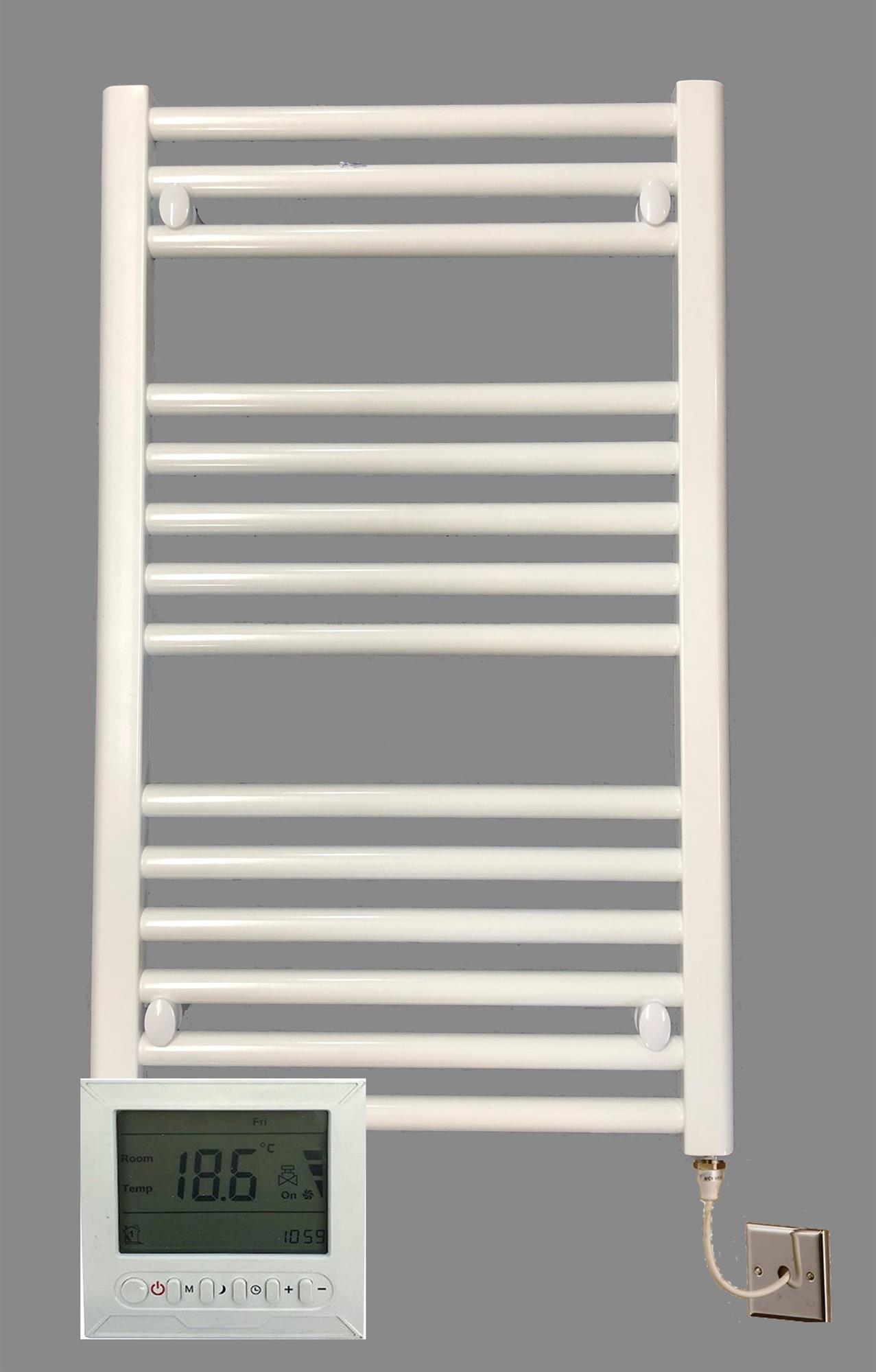 Extra High Heat output White Towel Rails. Electric Bathroom Towel