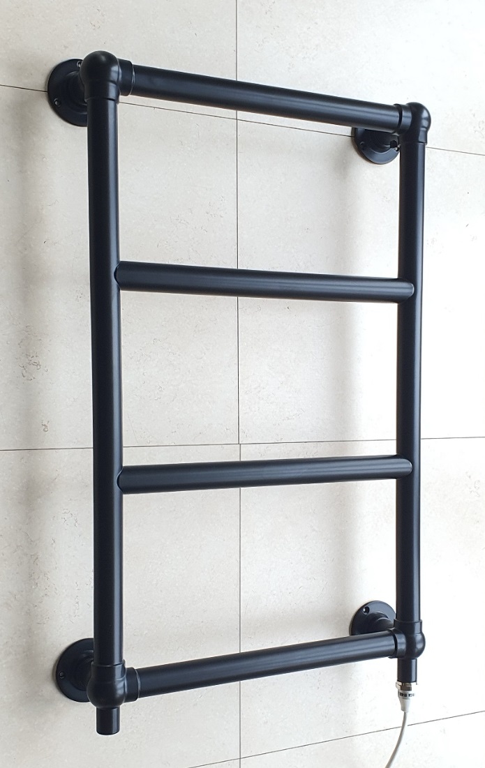 Electric black ball jointed towel rail