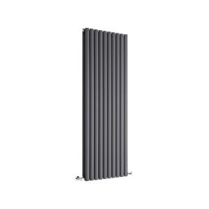 Anthracite Tall Double Oval Radiator - 1600mm High