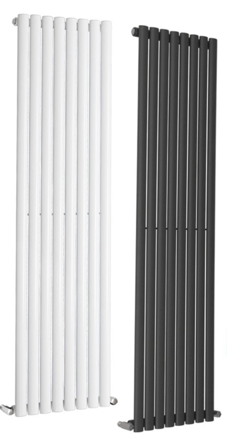 Vertical Single Anthracite/White Radiators 1600 x 420