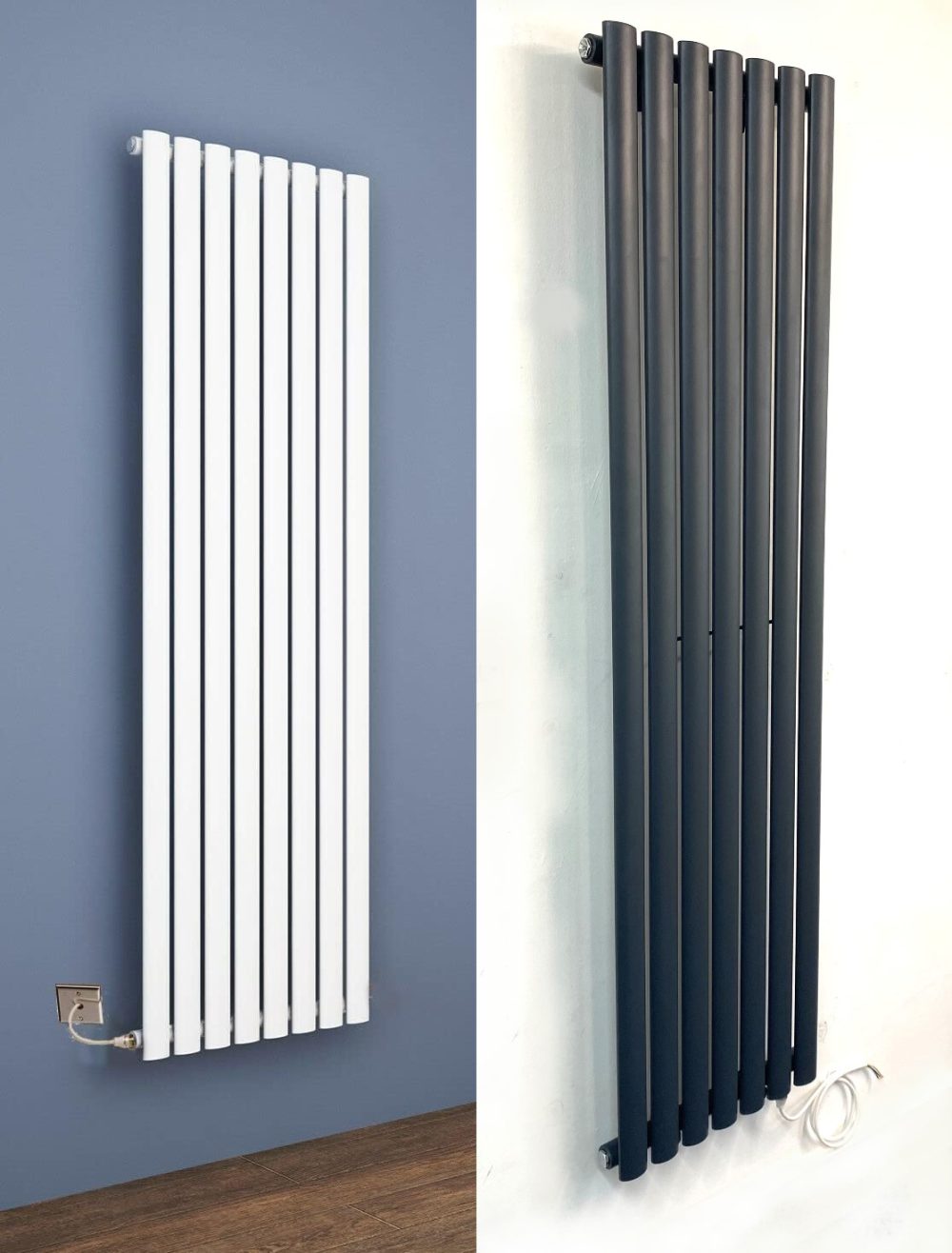 Electric Oval Tube Radiator - White/Anthracite