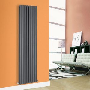 Anthracite Double Oval Tube Radiator 1800 mm High