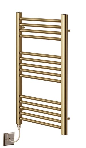 Brushed Brass Electric Towel Rail