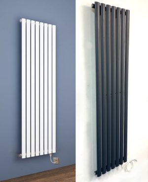 Electric Column Tall Oval Tube Radiators in Anthracite and White 